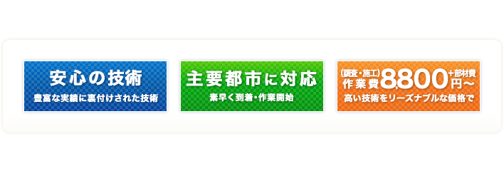 カギ･ガラス対応件数、年間実績10万件以上！拠点は300ヶ所以上！